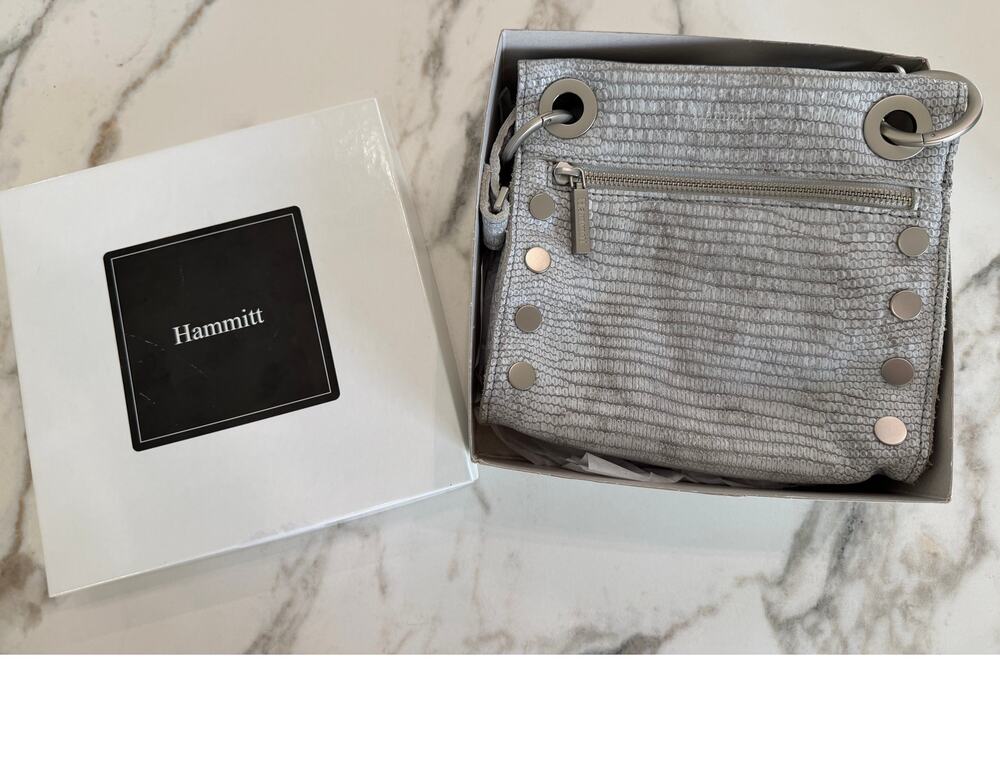 Hammitt Silver Textured Small Crossbody, Like New